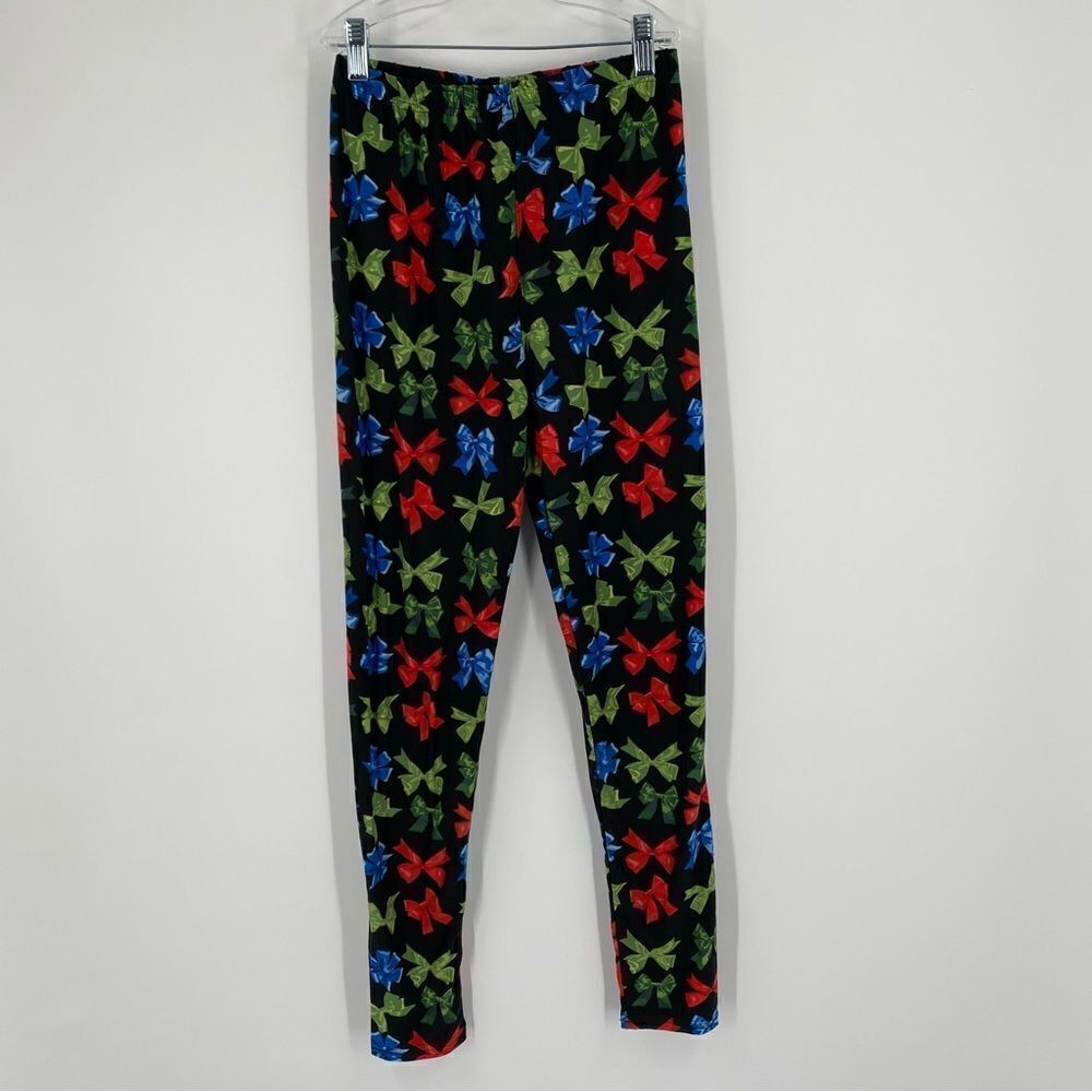 Agnes & Dora Women’s Black Bow Print Leggings Size Small / Medium